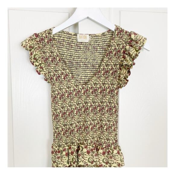 Nation LTD Fabienne Floral Smocked Jersey Knit Midi Dress - Picture 4 of 12